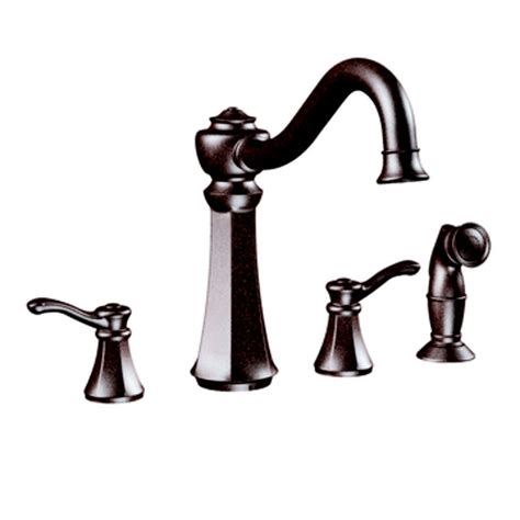 MOEN Vestige 2 Handle Kitchen Faucet with Matching Side Spray - Oil Rubbed Bronze Finish | The ...