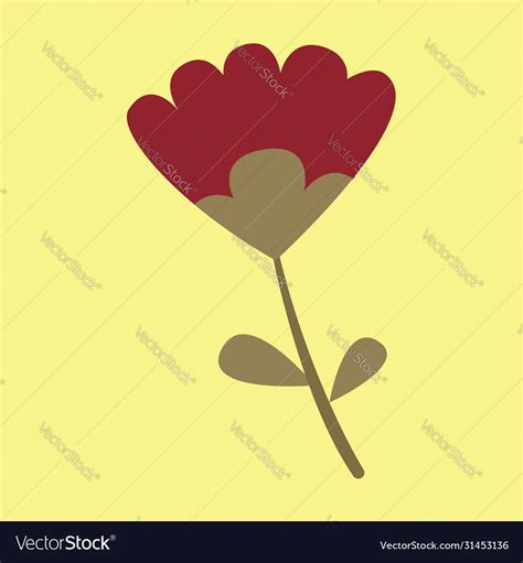 Red flower on white background Royalty Free Vector Image