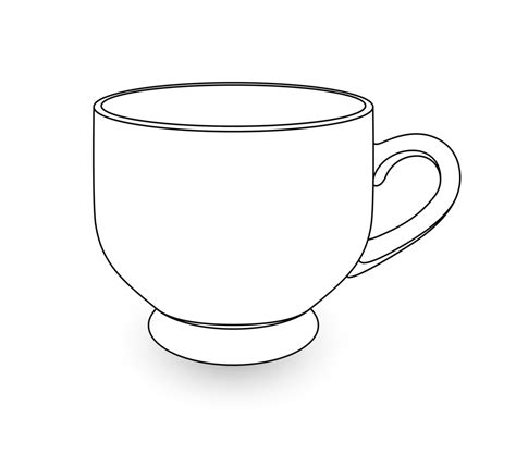 Tea Cup Drawing Royalty-Free Stock Image - Storyblocks