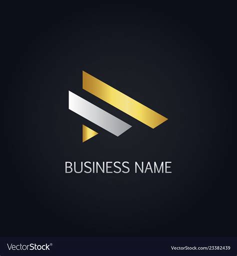 Gold line business company logo Royalty Free Vector Image