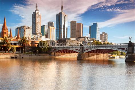 Melbourne Skyline Wallpaper Mural | Wallsauce UK