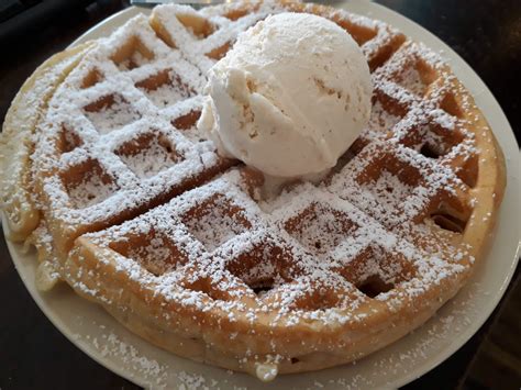 Belgian waffle with vanilla bean ice-cream : r/FoodPorn