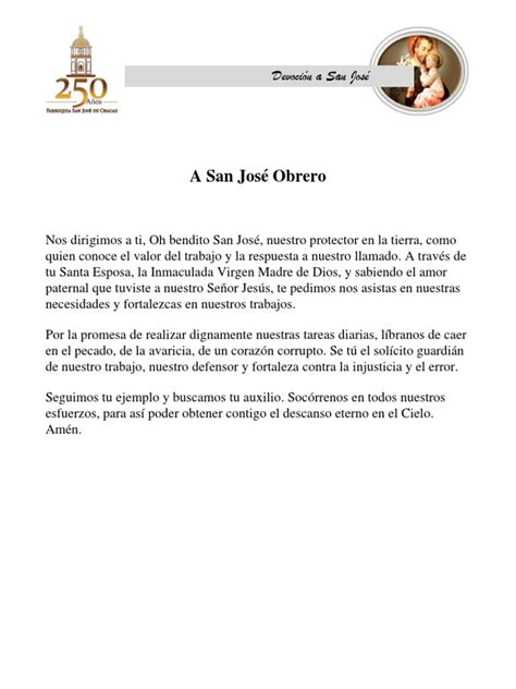 Oración A San José Obrero | PDF