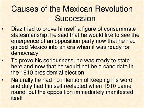 PPT - Causes of the Mexican Revolution PowerPoint Presentation, free ...