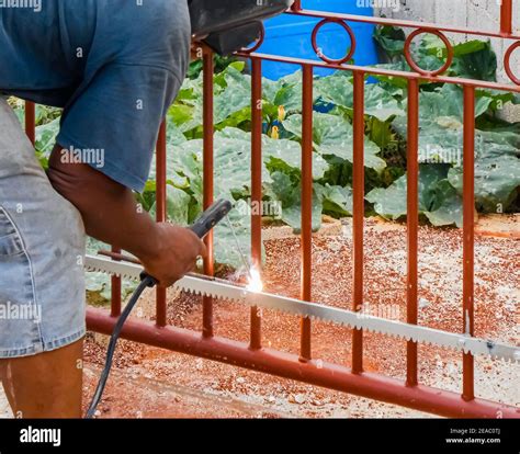 Gate Installation In Progress Stock Photo - Alamy