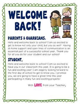 EDITABLE Welcome Back to School Letter for Parents and Students (3 Designs) | Letter to parents ...