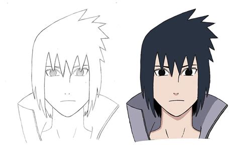 First Attempt at Sasuke (Drawing and Colour) : r/Naruto