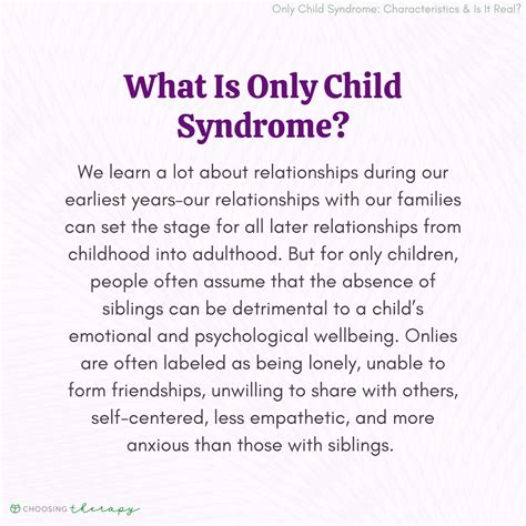 What Is Only Child Syndrome?