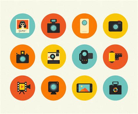 Retro Camera Vector Icon Set Vector Art & Graphics | freevector.com