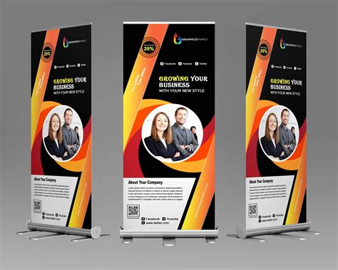 Free .PSD Roll Up Banner Design Template For Your Business – GraphicsFamily