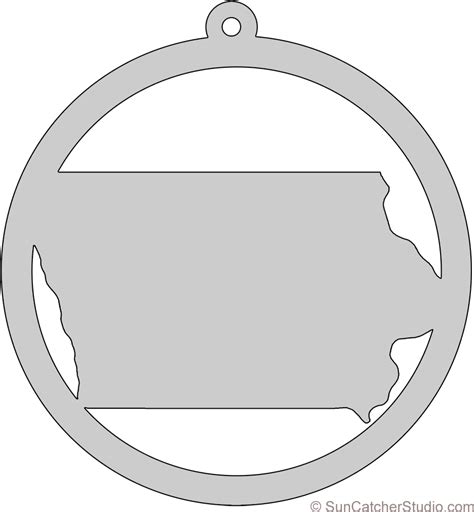 Download Iowa Map Circle Free Scroll Saw Pattern Shape State - Full Size PNG Image - PNGkit