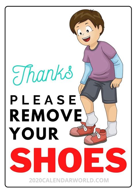 Free Printable Please Remove Your Shoes Sign Printable