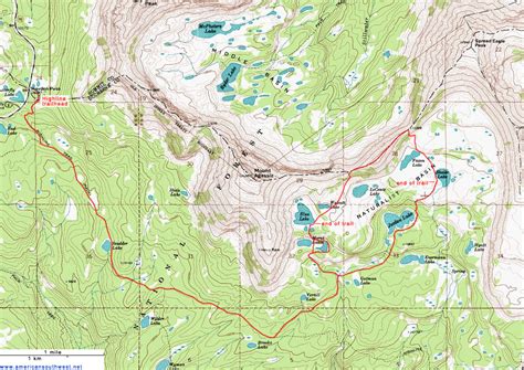 Topographic Map of Naturalist Basin, Uinta Mountains, Utah