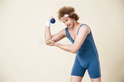 Weak Man Can`t Make it. Working Out with Ligt Dumbbell Stock Image - Image of motivation, action ...