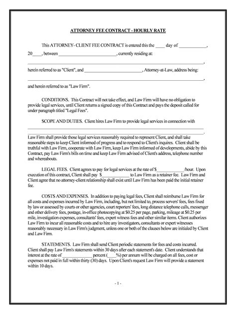 Lawyer Fee Agreement Template