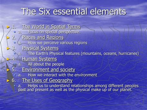 Six Essential Elements Of Geography Examples