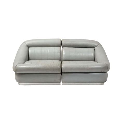Cantu Vintage Italian Mid-Century Modern Leather Upholstered Two-Piece Settee Available For ...