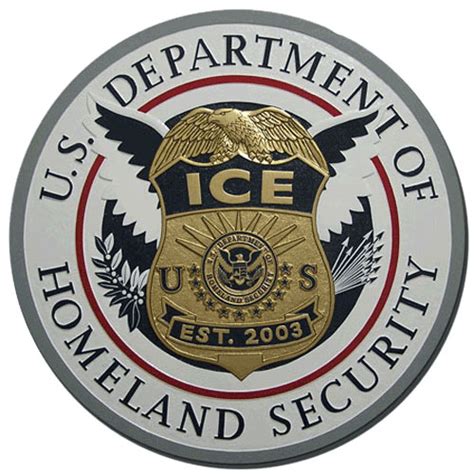 Immigration And Customs Enforcement ICE Officer Badge Over White ...