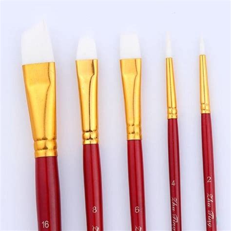 Mikey Store 5pcs Art Paint Brush Set for Watercolor Professional Paint Brushes Watercolor Oil ...
