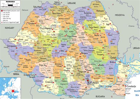 Maps of Romania | Detailed map of Romania in English | Tourist map of ...