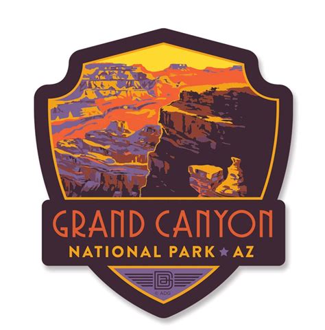 Grand Canyon Landscape Emblem Wooden Magnet | American Made