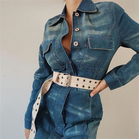 Gorgeous 90s vintage denim button up midi dress.... - Depop