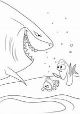 Coloring Nemo Bruce Finding Pages Shark Color Sheet Printable Disney  sketch template