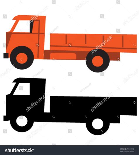 Truck Cartoon Silhouette Vector Illustration: vector de stock (libre de ...