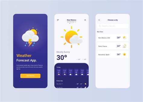 Weather Forecast App UI Template - UI Fresh