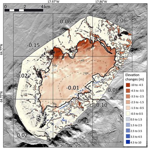 Map of the elevation differences between the lidar DEM (7-8 August... | Download Scientific Diagram