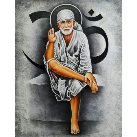 Religious Smooth Saibaba Acrylic Canvas Painting, Size: 2 x 1.5 feet at ...