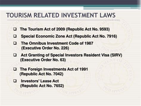 PPT - The Tourism Act of 2009 (Republic Act No. 9593) PowerPoint ...