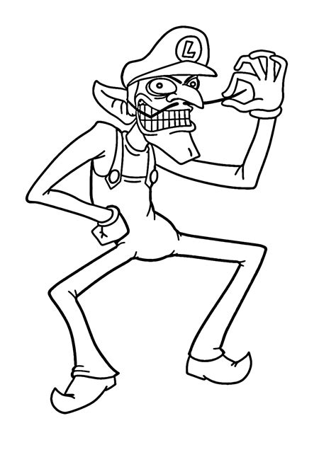 Picture Waluigi Coloring Page Coloring Page Page For Kids And Adults ...