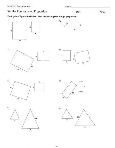 10 Best Images of Similar Figures Worksheets 7th Grade - Similar Figures and Proportions ...