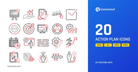 Action Plan Icon Pack - 20 Line Miscellaneous Icons | SVG, PNG, ICO ...