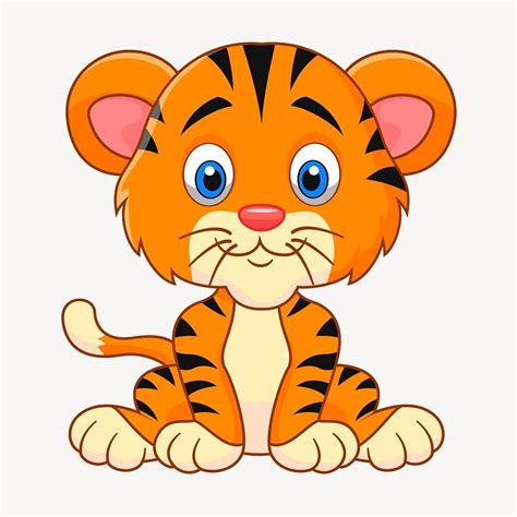 Baby tiger clipart, animal cartoon | Free Vector - rawpixel