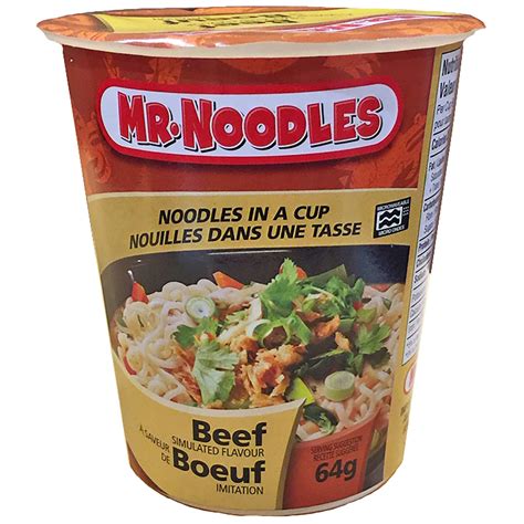 Mr. Noodles Instant Noodles in a Cup, Beef Flavour, 64 g, 12/CT | Grand ...