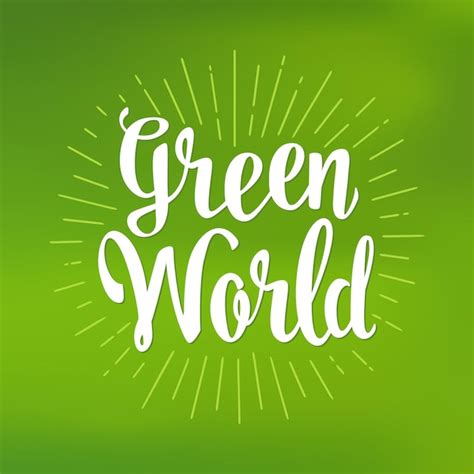 Premium Vector | Green world hand lettering vector green mesh gradient ...