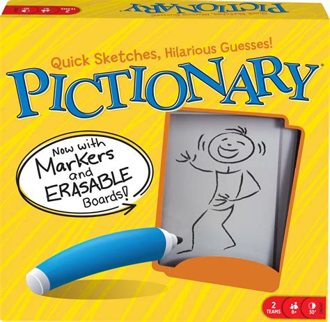 Pictionary Board Game, Drawing Game for Kids, Adults & Game Night with ...