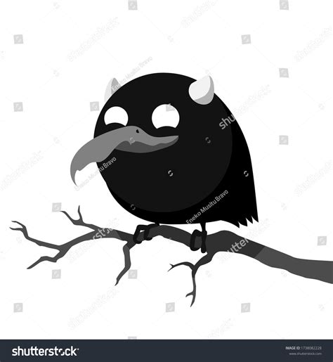 Crow Monster On Tree Saying Nevermore Stock Illustration 1738082228 ...