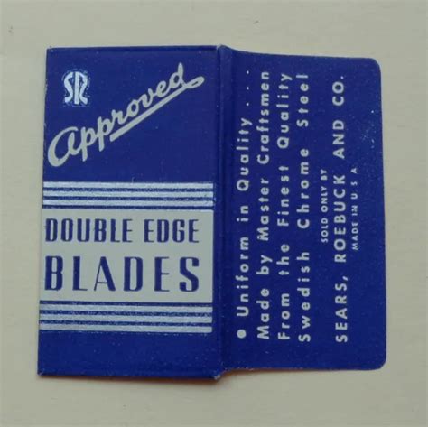 VINTAGE RAZOR BLADE SR APPROVED Vertical Sears Roebuck- - RARE (1 wrapped Blade) $3.99 - PicClick