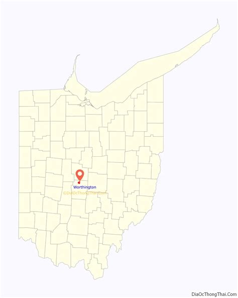 Map of Worthington city, Ohio - Thong Thai Real