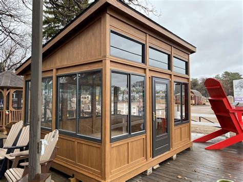 Contemporary Wood Enclosure Gazebo - Plants and Things