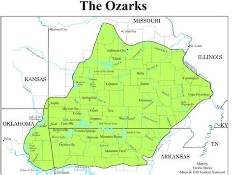 Ozark Mountains Oklahoma Map - Time Zones Map