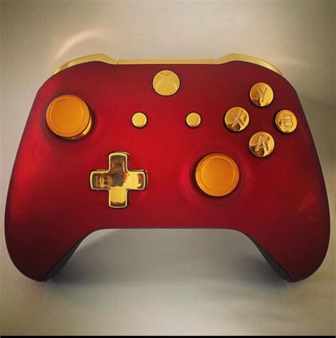 Custom Xbox One Controller Velvet Red and Chrome Gold Soft | Etsy