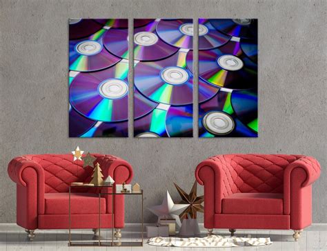 CD and DVD Discs Wall Art CD Large Canvas Print Retro Wall Art - Etsy