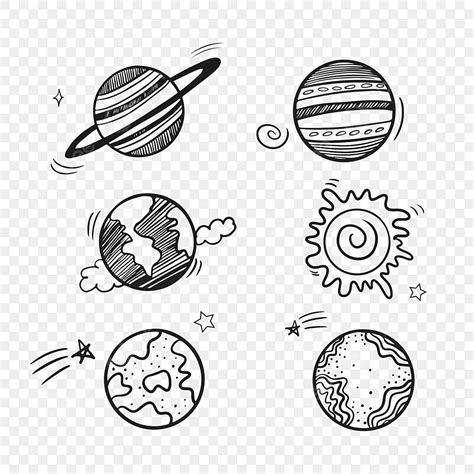 Planets Clip Art Black And White