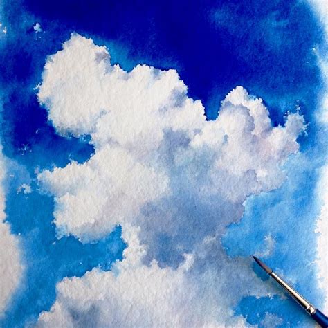 aquacloud NIHARIKA HUKKU | Watercolor clouds, Watercolor art, Watercolor paintin