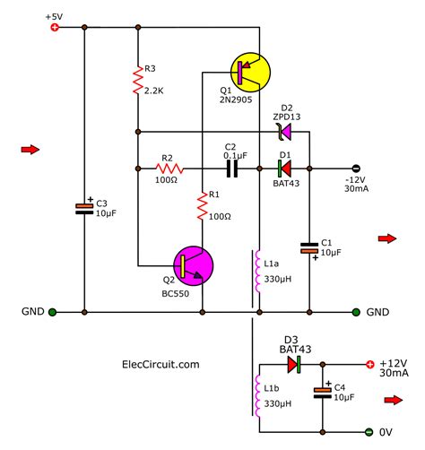 5V to 12V boost converter circuit or higher - ElecCircuit.com