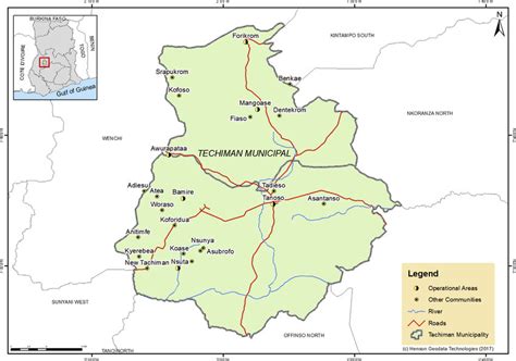 Map of Techiman Municipality. | Download Scientific Diagram